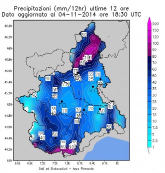 Precipitazioni (ultime 12 ore)