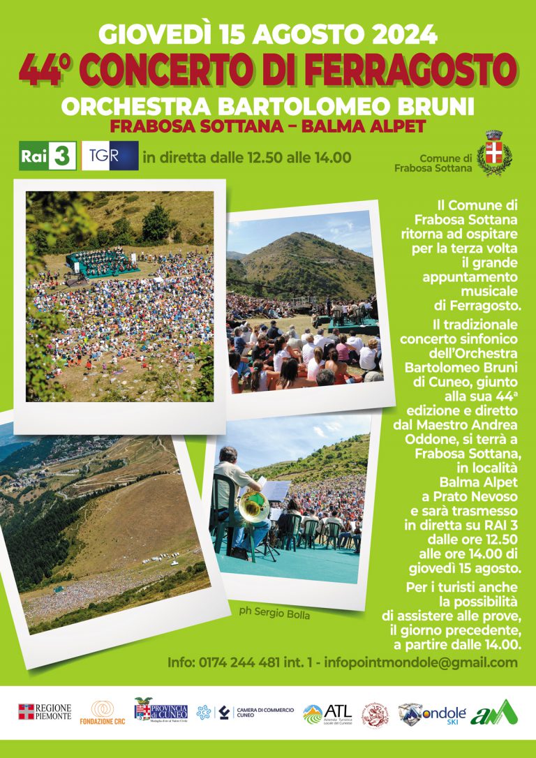 14/08/2024 – 44° Concerto di Ferragosto Balma Alpet Frabosa Sottana indicazioni tecniche