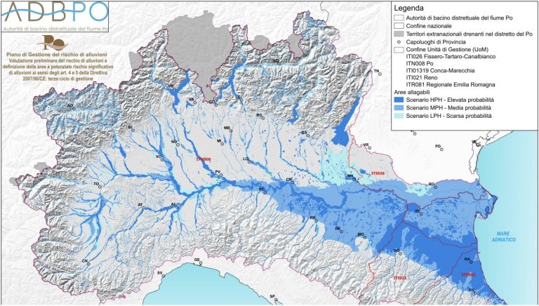 Pubblicate le mappe della pericolosità da alluvioni aggiornate